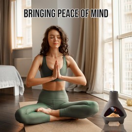 Palo Santo Holder Burner Handmade Ceramics Incense Burner Chimenea Incense Dish Sage Holder Smudge Bowl for Palo Santo and Sticks with Brush(Gray)