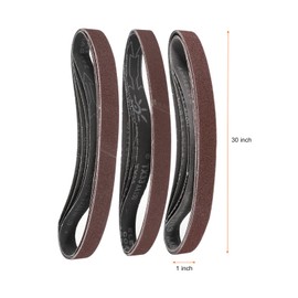 sourcing map 12pcs 1 x 30" Sanding Belts 4pcs Each of 80/120/150 Grit Aluminium Oxide Flush Joint Belt Sander Paper for Metal Woodworking Automotive Repair