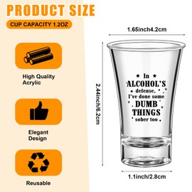 Tessco Set of 48 Acrylic Clear Party Shot Glasses 1.2 oz Heavy Bottom Shot Glasses Funny Shot Glasses for Wedding Gender Reveal Birthday Baby Shower Party Favor Adults Gifts, 4 Styles