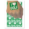 I Love Golf Heart Shaped Ball Sports Temporary Tattoo Water