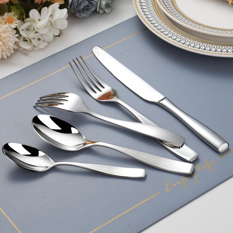 40 Piece Stainless Flatware Sets for 8, 18/10 Heavy Stainless