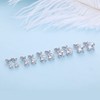 JiaYang Sparkling CZ Diamond Stud Earrings 925 Sterling Silver Cubic