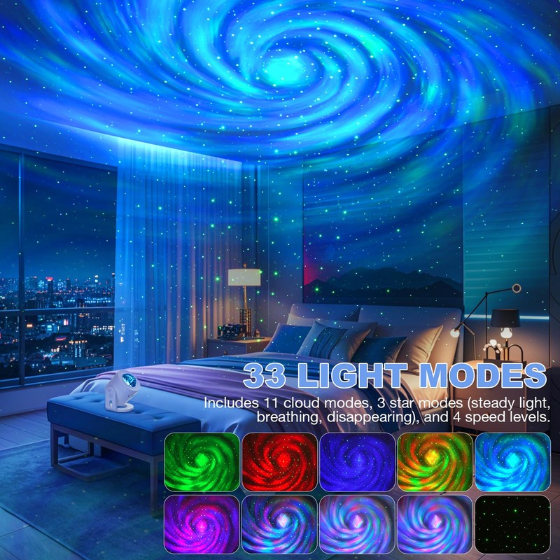 Starry Sky Projector, Galaxy Projector Remote Control Timer Night Light