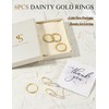 FIBO STEEL Gold Stackable Rings for Women Non Tarnish Dainty