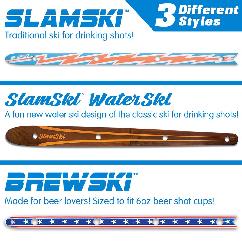 GoPong Das Shotten Ski - Rustic Wood 4 Person Drinking