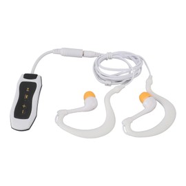 Waterproof Swimming MP3 Player, IPX8 8G Memory Swimming Headset Rubber Coated, USB Music Player with Earphone, for Swimming Diving Running Cycling (White)