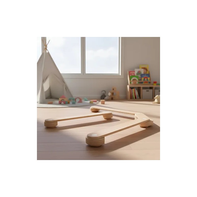 Barras De Equilibrio Montessori Niños Bebe Vigas 3 Pz 60
