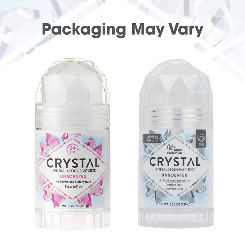 Crystal Mineral Deodorant Stick, Unscented 4.25 oz (Pack of 3)