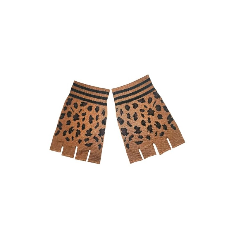 2 Brothers Unlimited Inc Leopard animal print fingerless gloves (Dark