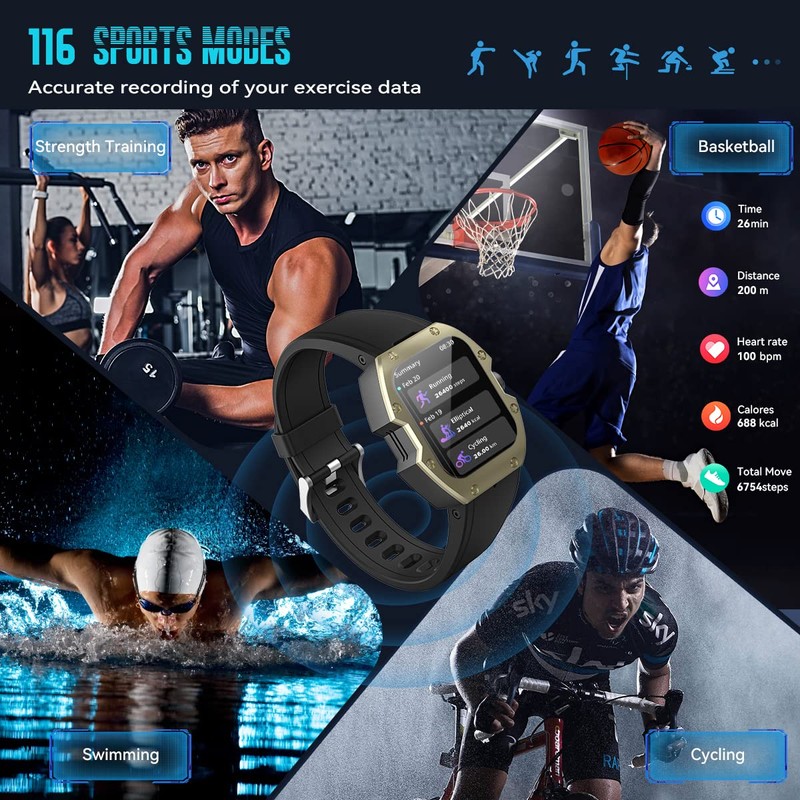 Rogbid Mille Relojes Inteligentes para Hombre (Hacer y Responder Llamada)