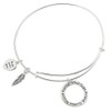 Sterling Silver Karma What Goes Around Comes Around Adjustable Bangle