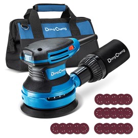 Dong Cheng Dong Cheng 5-Inch Random Orbital Sander 380W 12800OPM Electric Palm Sander, 6 Variable Speeds, with 20pcs Sandpaper & Detachable Dust Bag, Power Sander for Woodworking, Sanding & Polishing