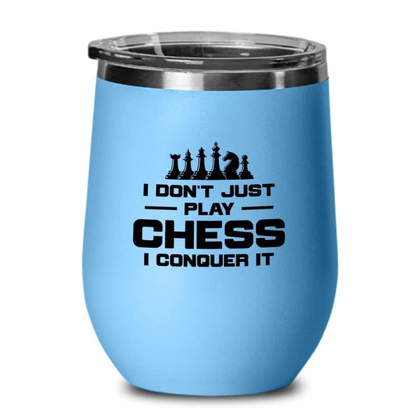 Chess Blue Wine Tumbler 12oz - conquer it - Computer
