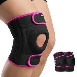 AVIDDA Knee Support with Open-Patella Design for Joint Pain, Sports, Injury Rehabilitation, Adjustable Knee Brace for Men Woman with 3 Straps, for Knee Circumference 1Pair(12.5" to 18.5")