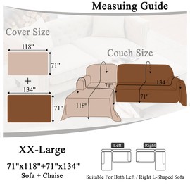 ALIECOM Boho Couch Covers for Sectional Sofa 2 Piece Thick Chenille L Shape Sofa Cover Washable Reversible Couch Cover Blanket Sofa Slipcovers Pet Dog Furniture Protector (XX-Large, Fashion Green)