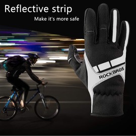 ROCKBROS Gloves Spring Autumn Cycling Gloves Touchscreen Windproof Gloves Full Finger Winter for Outdoor Sports Running Bicycle Women Men XL