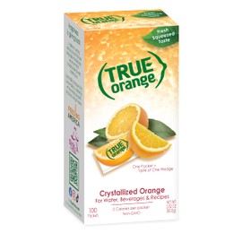 True Orange 100ct (Pack of 1) - Water Enhancer - Bulk Dispenser - 0 Calorie Drink Mix Packets For Water - Orange Flavoring Powder Packets