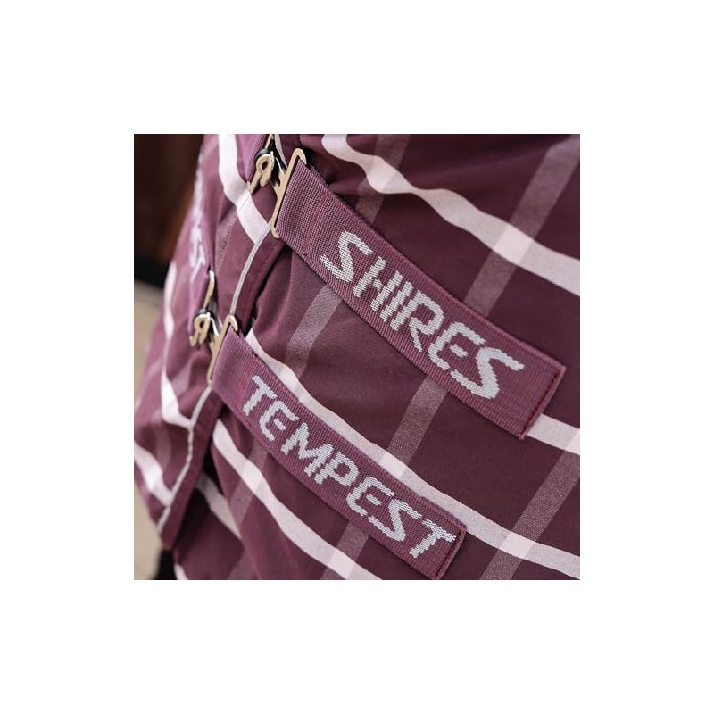 Shires Tempest Original Stable Sheet - Maroon Check 5ft9