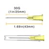 30 Gauge 1 Inch Needle: 100 Pcs Luer Lock Needles