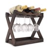 Rustic State Cava Countertop Solid Wood Wine Rack for 4