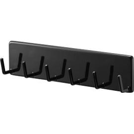 Yamazaki 2176 Film Hook, Kitchen Tool Hook, 6 Tiers, Black, Main Unit: W 9.8 x D 1.6 x H 2.4 inches (25 x 4 x 6 cm), Tower Floating Storage, Easy Installation