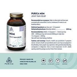 PURICA PURICA Vegan MSM Methylsulfonylmethane Powder, 300g, 150-Servings, Joint, Knee, Cartilage & Antioxidant Support, Promotes Comfort & Flexibility, Helps Maintain Healthy Hair, Skin & Nails, Gluten-Free
