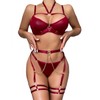 Aucute 6-teiliges Strappy Sexy Dessous für Frauen Bügel Push Up