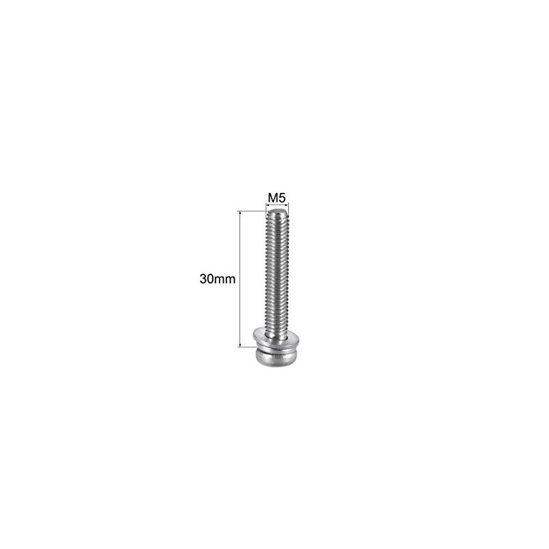 sourcing map M5 x 30mm Stainless Steel Phillips Pan Head