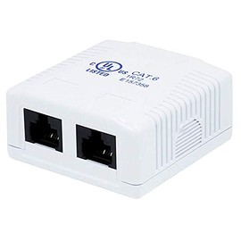 Monoprice Cat6 RJ45 Surface Mount Box - UL Listed, 2-Port, Dual IDC, 110D or Krone Type, 50u, TAA, No Logo, White