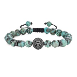 COAI Viking Lion African Turquoise Healing Crystal Bracelet