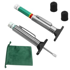 2PCS Car Tire Tread Depth Gauge Kit, Tire Thread Depth Meter Tool Color Coded with Portable Bag and 2 Valve Caps, 1'' Within 1/32 Inch Accuracy, Universal Car Accessories for Car, Truck, SUV