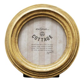 Tokyo Kankan Antique Mini Photo Frame Vertical Wall Hanging Round Gold