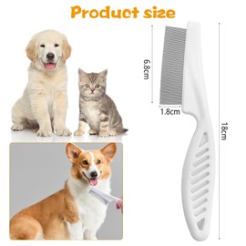 Skythrive Flohkamm für Hunde & Katzen - Läusekamm mit Rostfreier Stahl Metallzinken zur sanften Pflege, Flohkamm Profi Hundekamm zum Entfernen Flöhe (Weiß)