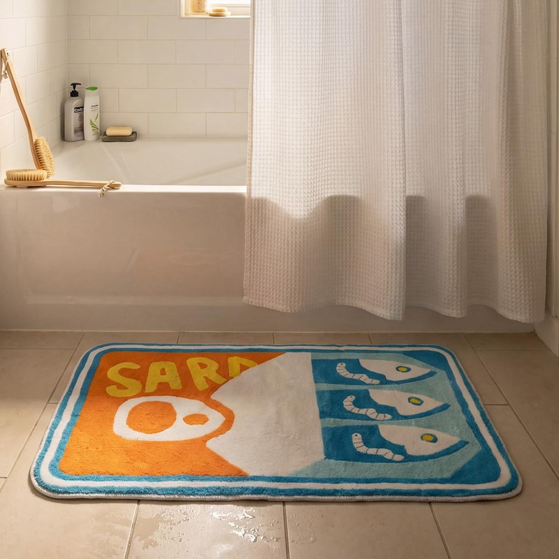 Tinideya Sardine Can Bath Mat 20 x 30 Inch Dot