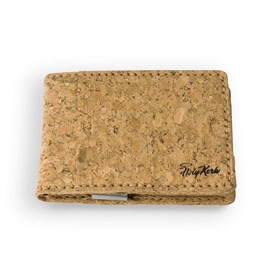 HolyKork Slim Vegan Cork Wallet, 5 Card Slots, Coin Pocket & Money Clip, Sustainable, beige, Minimalist