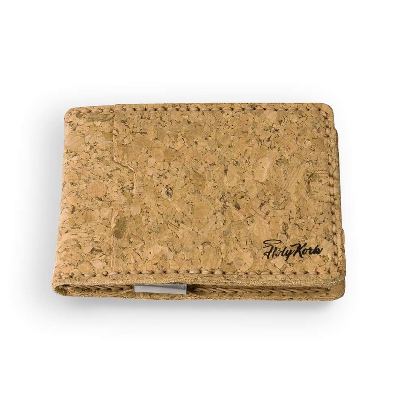 HolyKork Slim Vegan Cork Wallet, 5 Card Slots, Coin Pocket