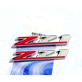 2pack OEM Z71 Emblem Badges 3D Compatible with Silverado 1500 2500Hd Tahoe Suburban 2010-2018 (Chrome Red)