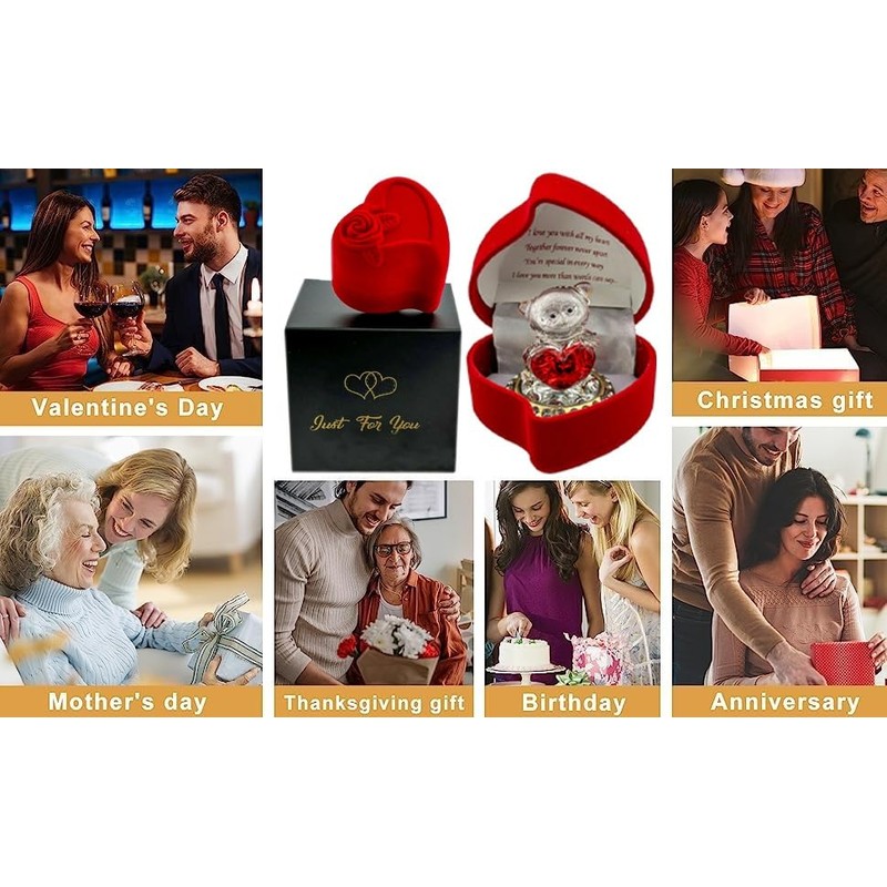 SAFRI Love Heart Teddy Bear Celebration Red Velvet Touch Rose