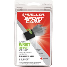 Mueller Wrist Support withloop Elastic, Black, One Size