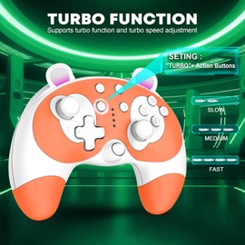 ZFY Wireless Controller for Switch Pro Switch/Switch Lite/Switch OLED, Gamepad For PC/Android/iOS, Support Turbo/Dual Vibration/Wake Up/Programmable/6 Axis Gyro