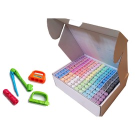 Jayla Sidewalk Chalk 18 Colors 144 Pack Jumbo Bulk, Non-Toxic, Washable, Extensive Collection, Outdoor Play for Kids and Adults (+ 4 Art Tools), MultiColor