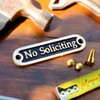 No Soliciting Brass Door Sign. Traditional Style Home Décor Wall