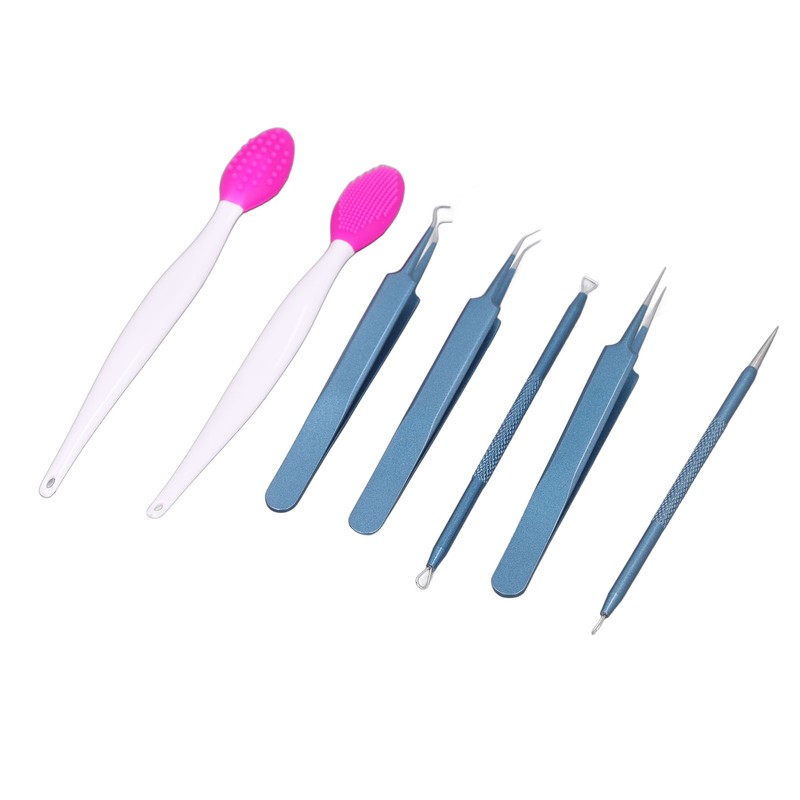 Blackhead Remover Tweezers Kit with Hot Compress Towel Clean Brush