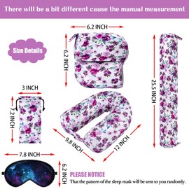 bvya Twist Memory Foam Travel Pillow for Neck, Chin, Lumbar and Leg Support-for Travling or at Home-Adjustable, Bendable Roll Pillow with Washable Elastic Polyester Cover & Eye Mask & Small Pouch