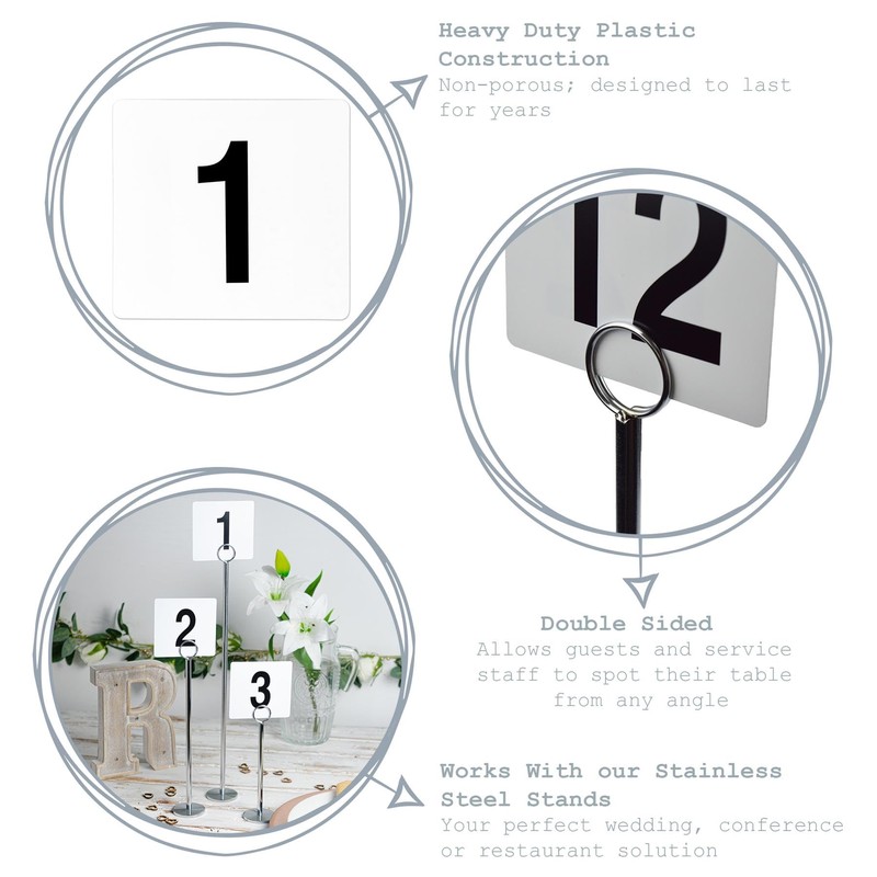 Argon Tableware 1-50 Table Number Cards - Plastic Double Sided