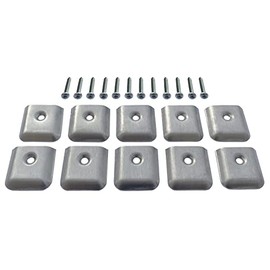 10 Pack RV Camper Trailer Aluminum Extrusion Flat End Cap for Vinyl Trim Molding 1" with Screws (Aluminum)