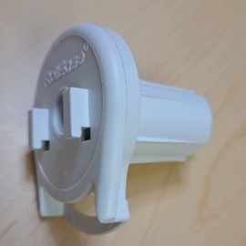 Rollease Clutch Skyline Hook Mount (White, SL10 1 1/8" Tube) with Clear Bead Stop 2201
