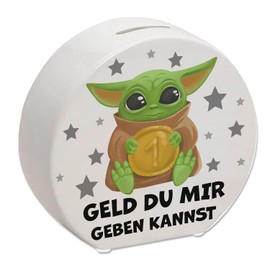Baby Alien Money Box with Saying Geld du Mir geben Kannst EIN Funny Piggy Bank for Science Fiction Fans Alien Baby Cute Money Box Children Nursery Decoration to Save