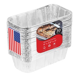 Stock Your Home 1 Lb Aluminum Foil Mini Loaf Pans (30 Pack) Disposable Small Loaf Pan – 1 Pound Baking Tin Liners, Perfect to Bake Cakes, Bread Loaves, and Meat - 6 x 3.5 x 2
