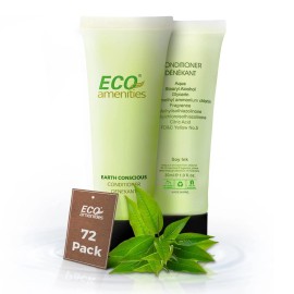 ECO Amenities 72 Pack Travel Size Conditioner 1fl oz Bulk Toiletry Supplies for Hotels Inns